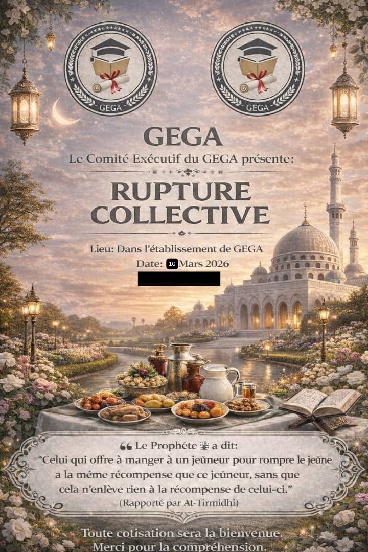 GEGA vous invite a la Rupture collective de jeûne